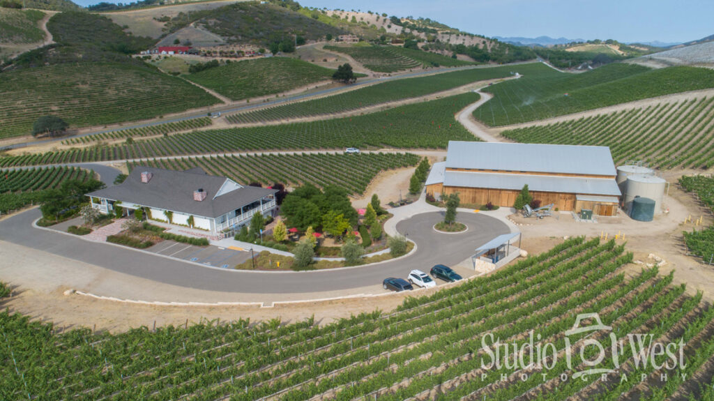 Winery Photographer - Aerial Drone Photography - Parrish Family Vineyard Paso Robles - Paso Robles Vineyard and Architecture Photography - Studio 101 West Photography