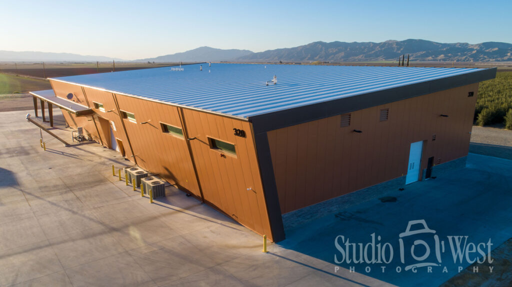 Drone Aerial Photography Olive Ranch - Sunrise Olive Ranch Photographer - Processing Plant Building Photography - Studio 101 West Photography