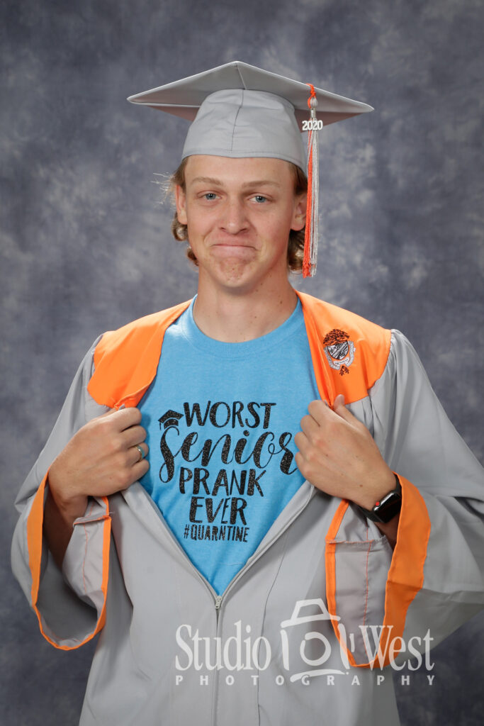 Atascadero High School Senior Portrait - Worst Senior Prank Ever - High School Graduation - Cap and Gown Portrait - Studio 101 West Photography