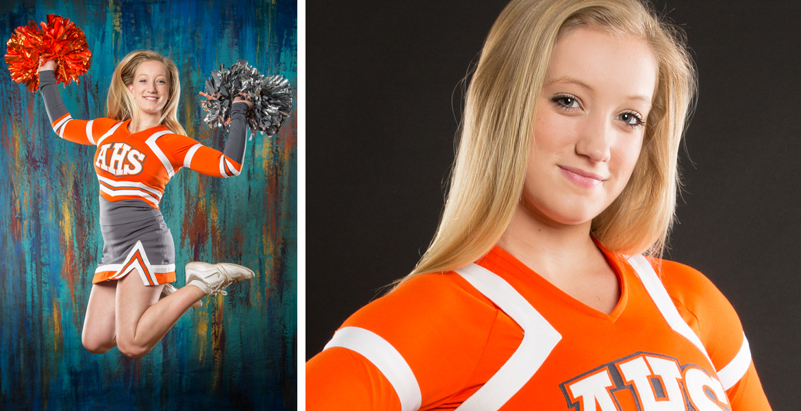 Atascadero High School Cheerleader Senior Portrait - Studio 101 West Photography