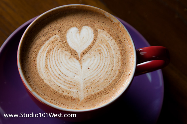 Latte heart coffee pictures, san luis obispo food photographer