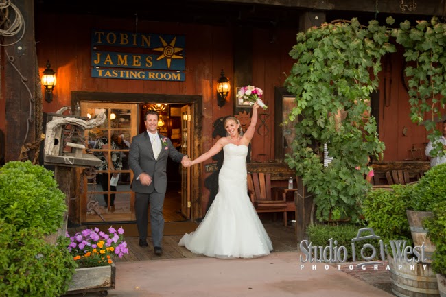 Bride and Groom Grand Entrance Bride and groom at Tobin James Tasting Room