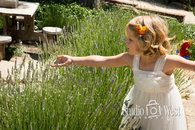 Portola Inn Wedding Photography Atascadero flower girl in garden