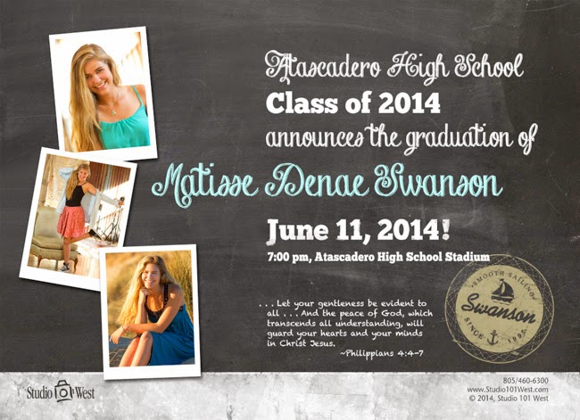 Matisse Graduation Announcement atascadero senior pictures - atascadero senior photographer - senior pictures - year book pictures