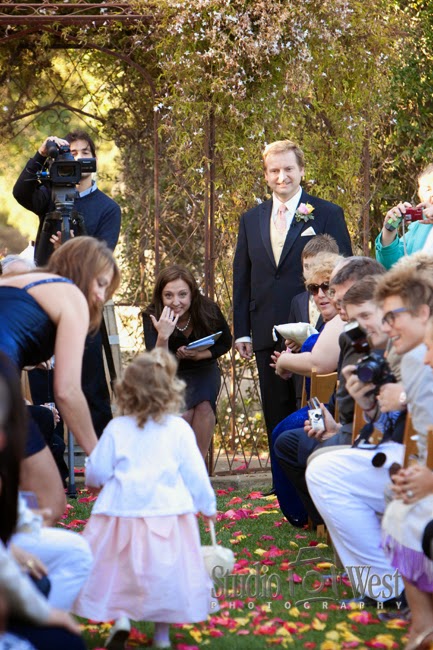 Firestone Winery - flower girl coming down aisle - studio101west photographer Firestone Vineyard - Central Coast Wedding Venues - Santa Barbara County Photographer - studio 101 west
