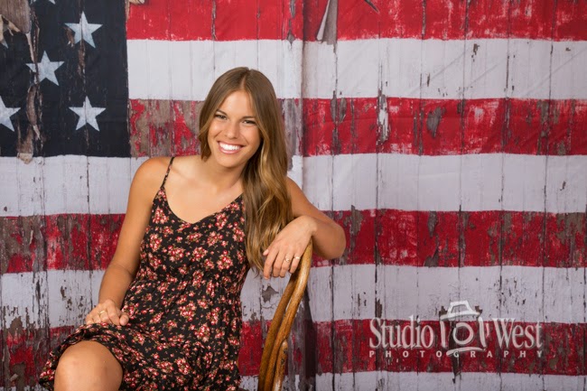 Rustic flag set senior portrait on rustic flag set