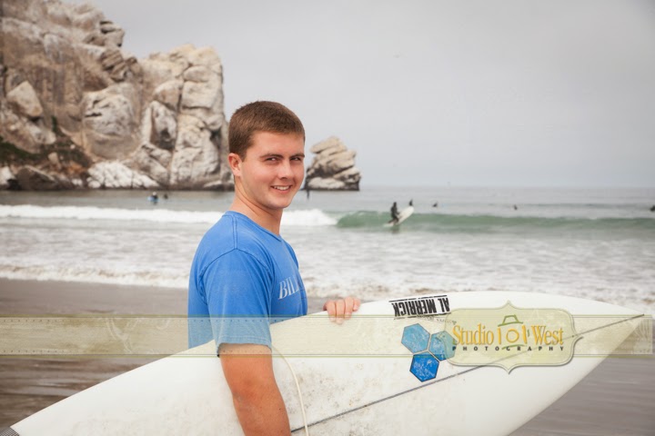 Senior High Portrait in Morro Bay Surfer Senior Pictures - Morro Bay Senior Pictures - Senior Portrait - Studio 101 West Photography
