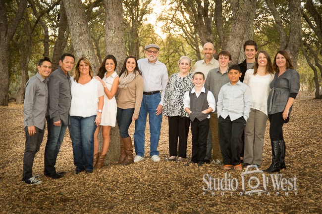 Framily Reunion Portrait in Woods Thanksgiving family reunion portrait - family portrait - Central Coast Portrait Photography - Studio 101 West