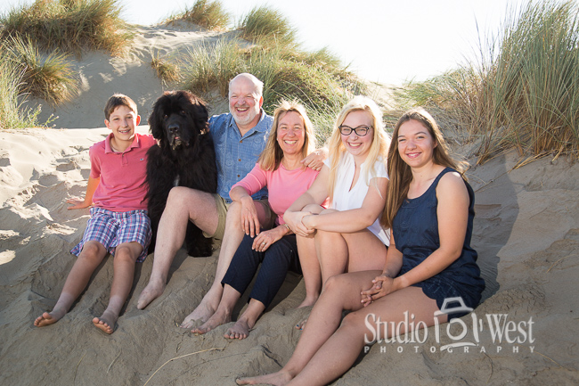 Beach family portrait family portrait - morro bay family portrait - family portrait with dog - Studio 101 West Photography