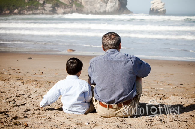 Father son beach portrait Cancer Patient Free photography session - Studio 101 West Photography