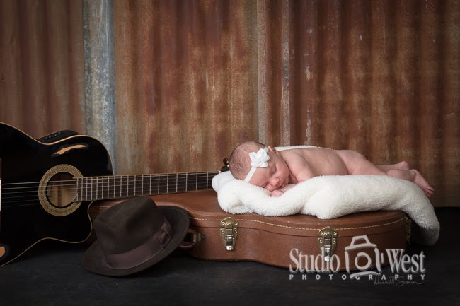 Atascadero Baby Portrait - Guitar Baby Shoot - Studio 101 West Photography