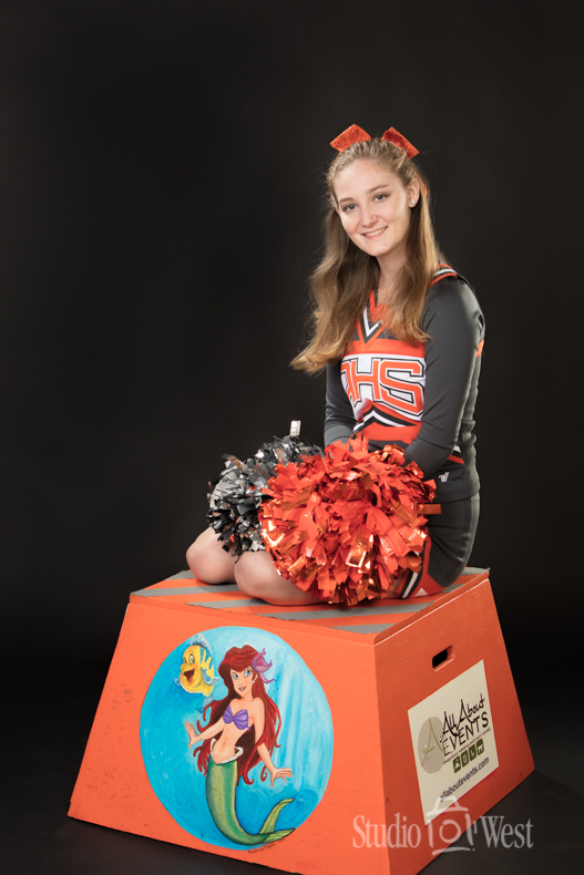 Atascadero High Cheer Leader Senior Portrait of Cheer Leader In Studio