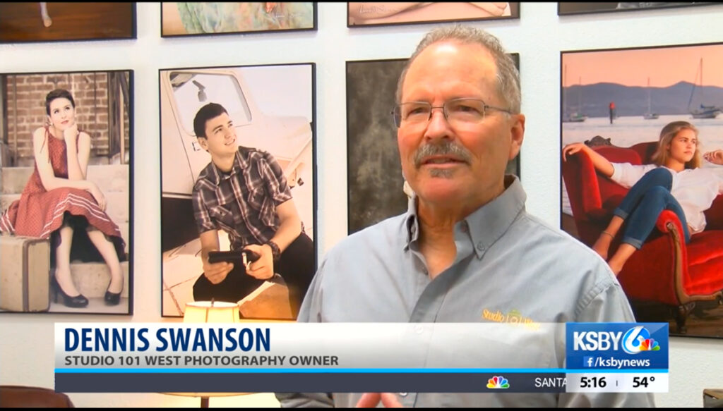 Photographer Dennis Swanson on KSBY News for Giving Away Free Portraits to 2020 Graduates KSBY Interviews Dennis Swanson - Studio 101 West Photography - Portrait Photographer - Atascadero California - Graduation Photography